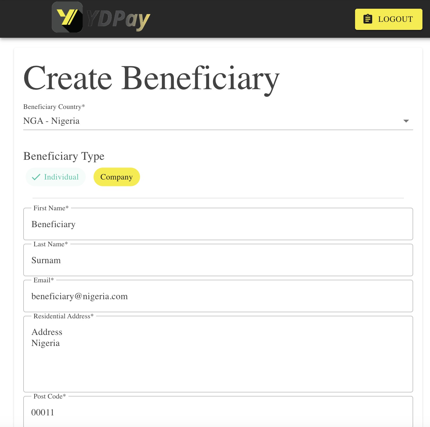 ydpay-beneficiary 